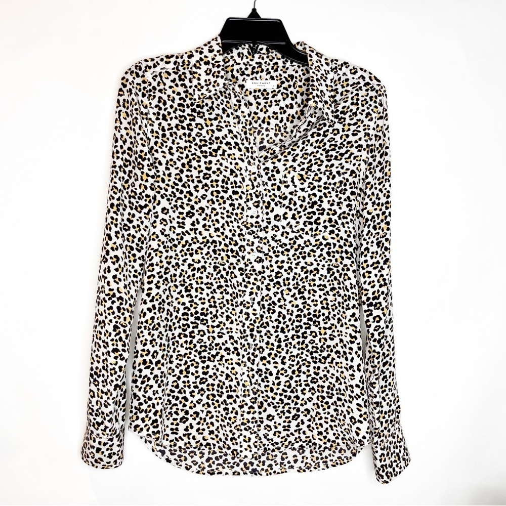 Equipment | Slim Signature Leopard Print Silk Shirt